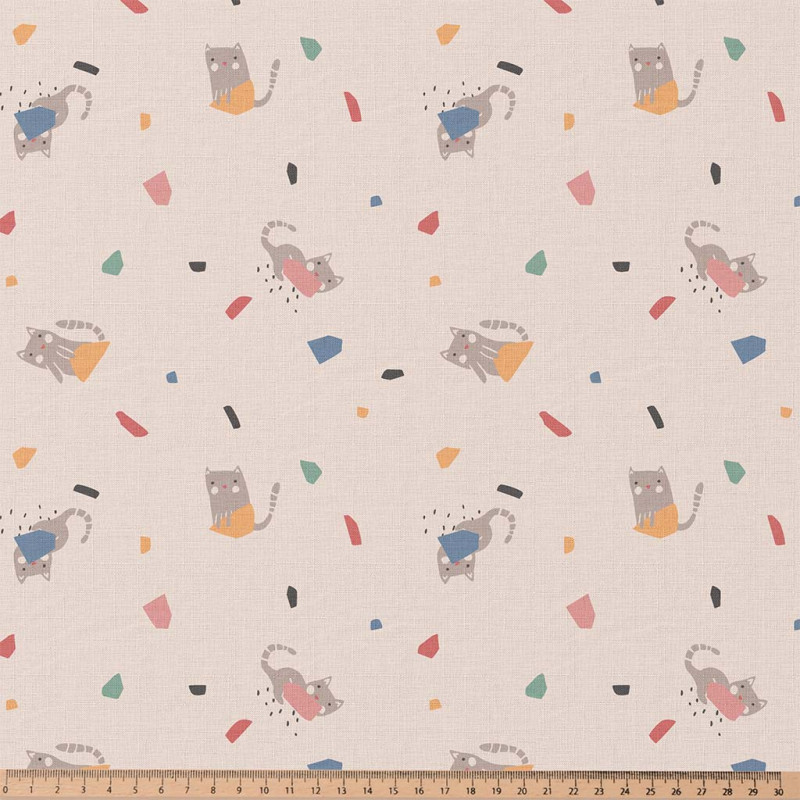 Printed Cotton SIMEON Ecru / Multicolored